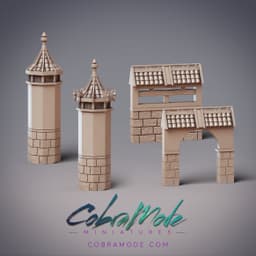 Asian Wall, Gate, and Tower - YuanYang Fort Scatter Terrain (Pre-supported) 3d model