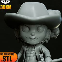 Dracule Mihawk Chibi STL for 3D Printing ChibiSTL 3DXM 3d model