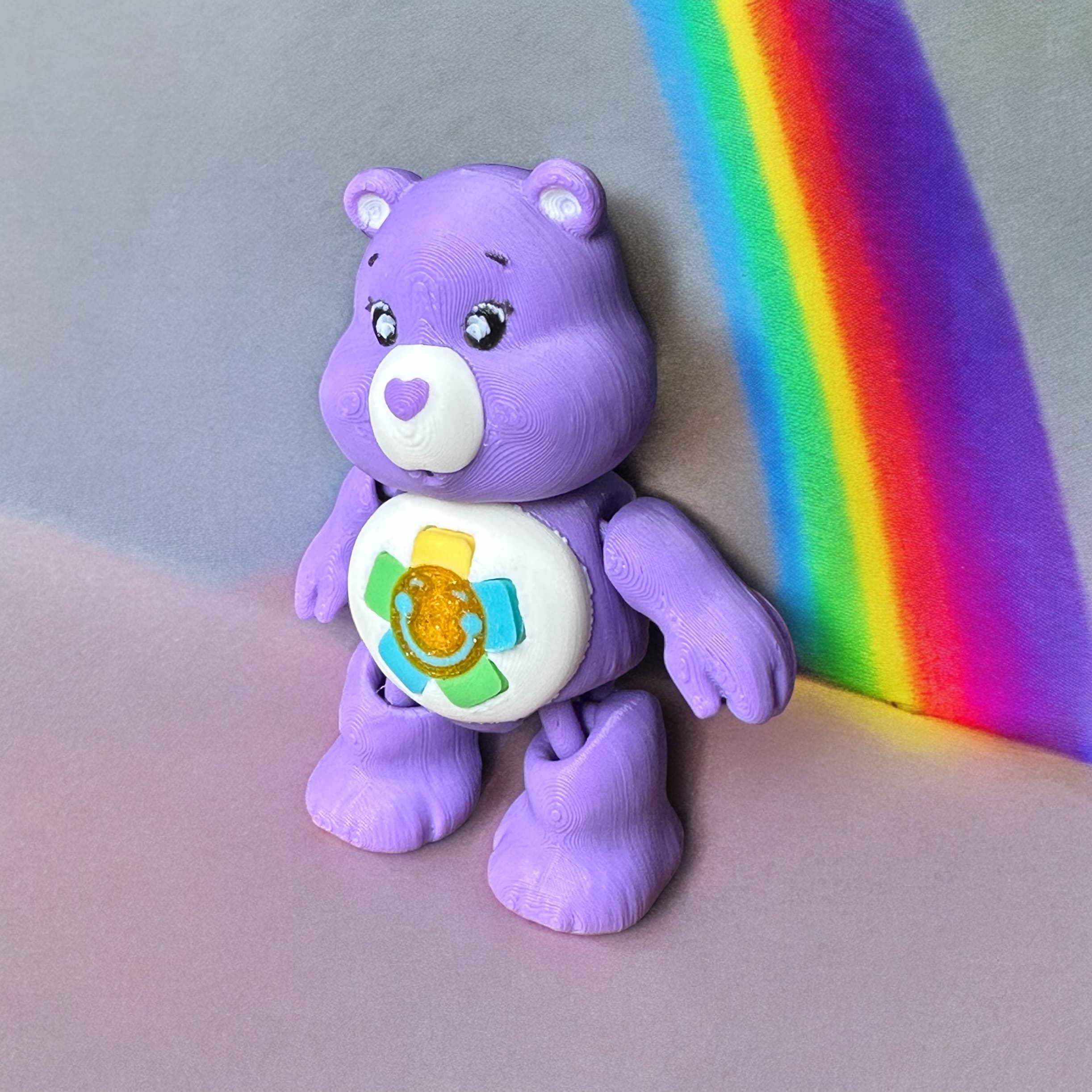 Harmony Bear, Care Bear, Flexi, Print in Place, Keychain, Articulated 3d model
