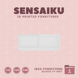 Miniature Replica HAVSTA TV Unit with Base for Miniature Dollhouse - IKEA (1:12,24,48) - 3D Print In 3d model