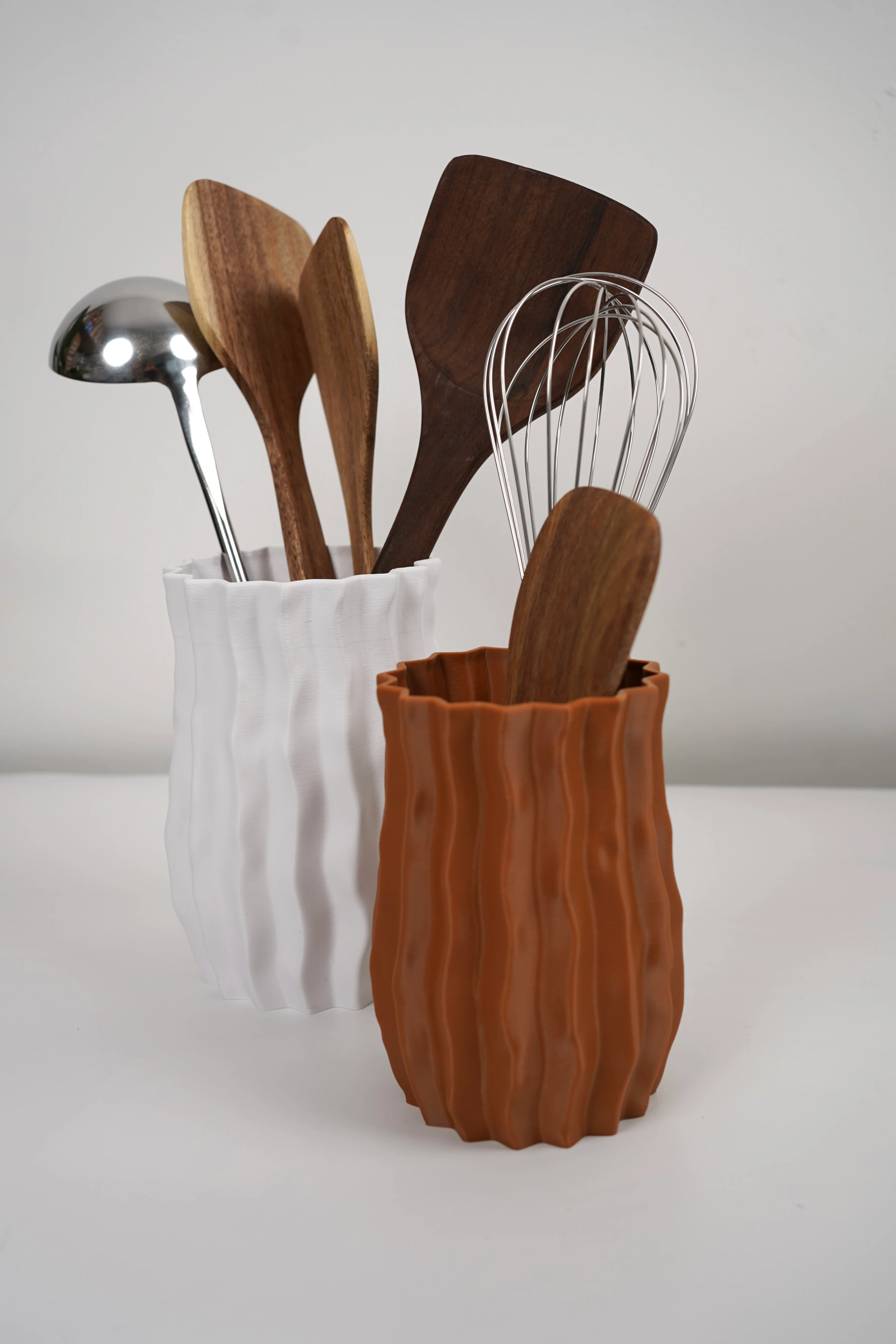 WAVRA | Modern Textured Utensil Holder | 3D Printed Kitchen Organizer 3d model