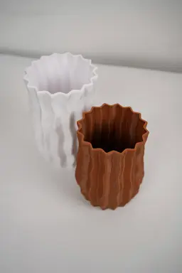 WAVRA | Modern Textured Utensil Holder | 3D Printed Kitchen Organizer 3d model