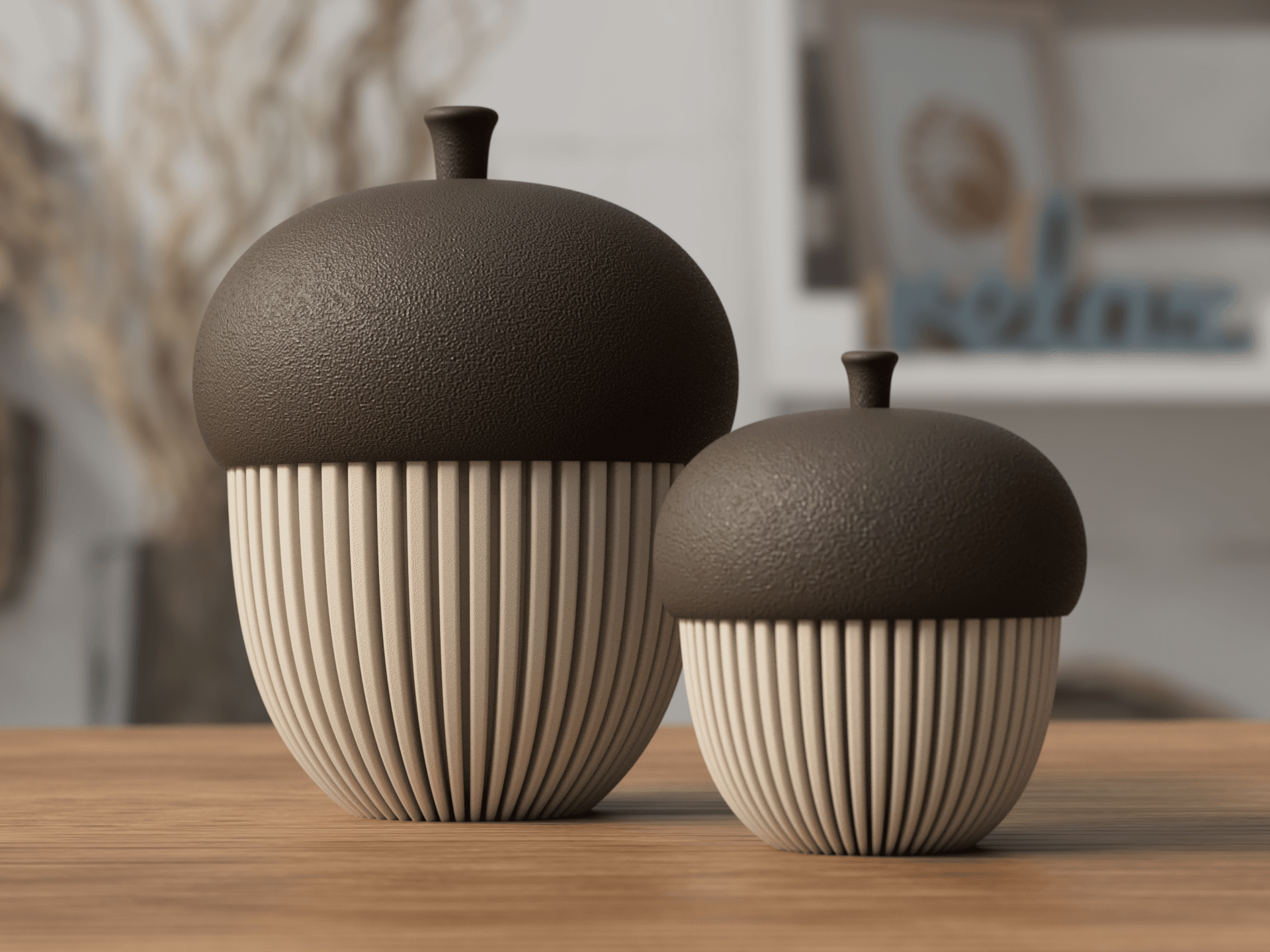 Acorn container decoration (tealight compatible) 3d model