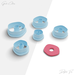 Organic Donuts Polymer Clay Cutter Package, 5 Models, 2 Cutter Version, 5 Sizes Included, No: 868 3d model