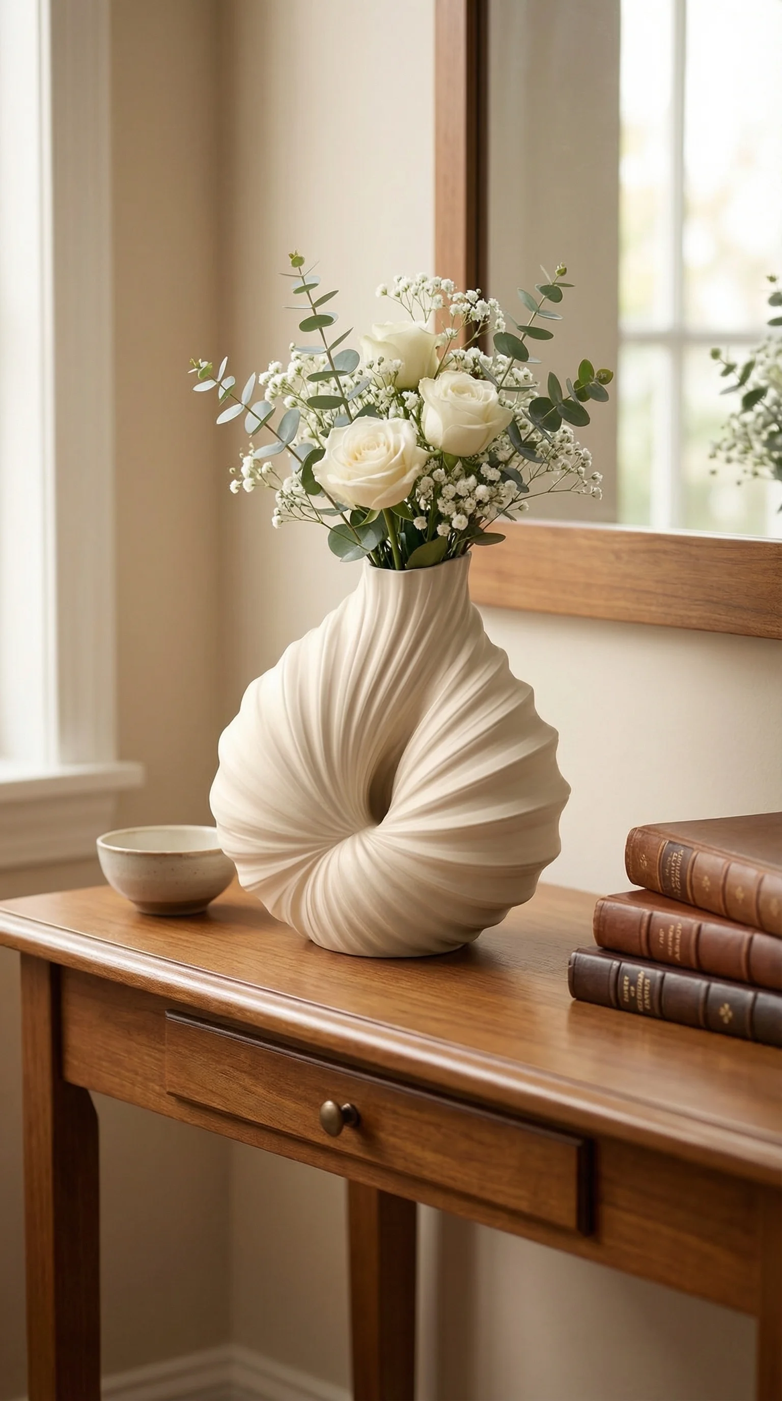 Sculptural Biomorphic Seashell Vase - Organic Modern Home Decor 3d model