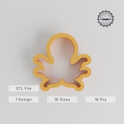 Octopus Shape Cutter Set, 18 Sizes for Cookies, Fondant & Clay, Ocean Creature Design, Marine Animal Decoration Tool PRODUCT_2724 3d model