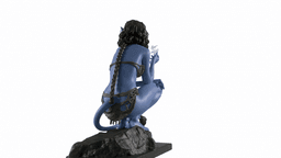 Blue Alien Princess — Sci-Fi Warrior Miniature 3d model