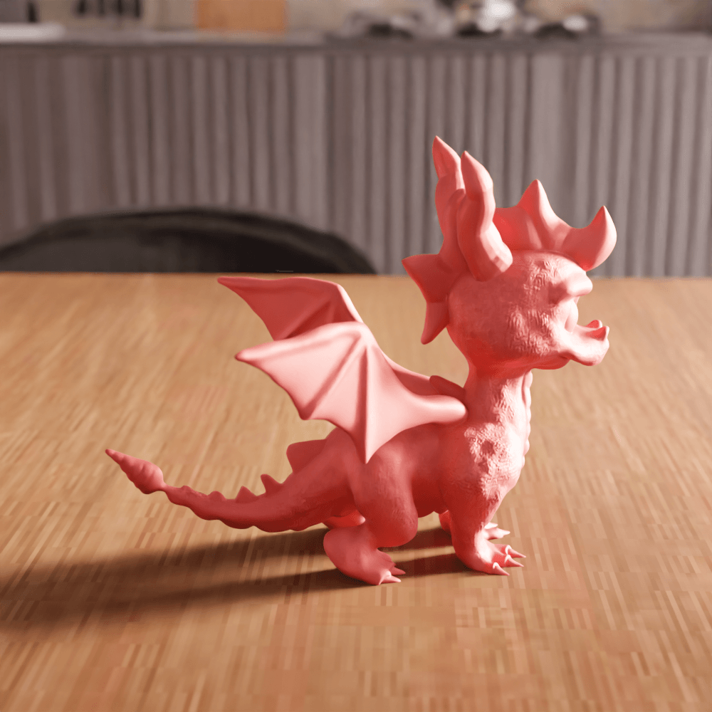 Chibi Dragon Fantasy Figurine 3d model