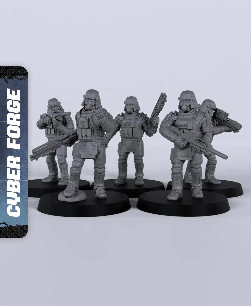 Black Market Milita - With Free Cyberpunk - Sci-Fi Gift Ideas for RPG and Wargamers 3d model