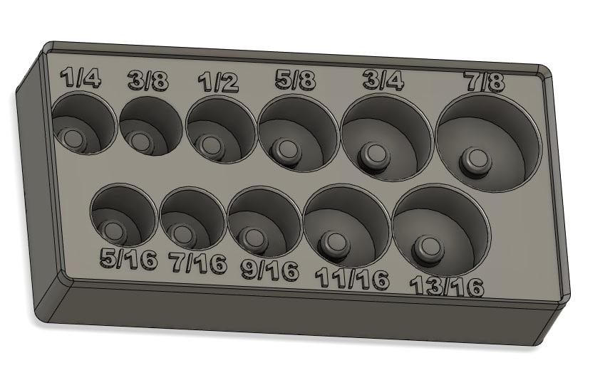 3/8" SAE Gridfinity Socket Set 3d model