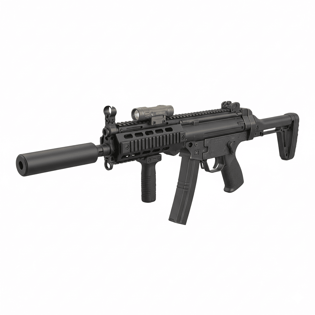 Gun HK MP5 Custom Tactical SMG 3d model