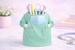 Surgical Scrubs Pen Holder STL – Nurse Desk Organizer – 3D Printable Medical Pencil Cup – Scrub Shir 3d model