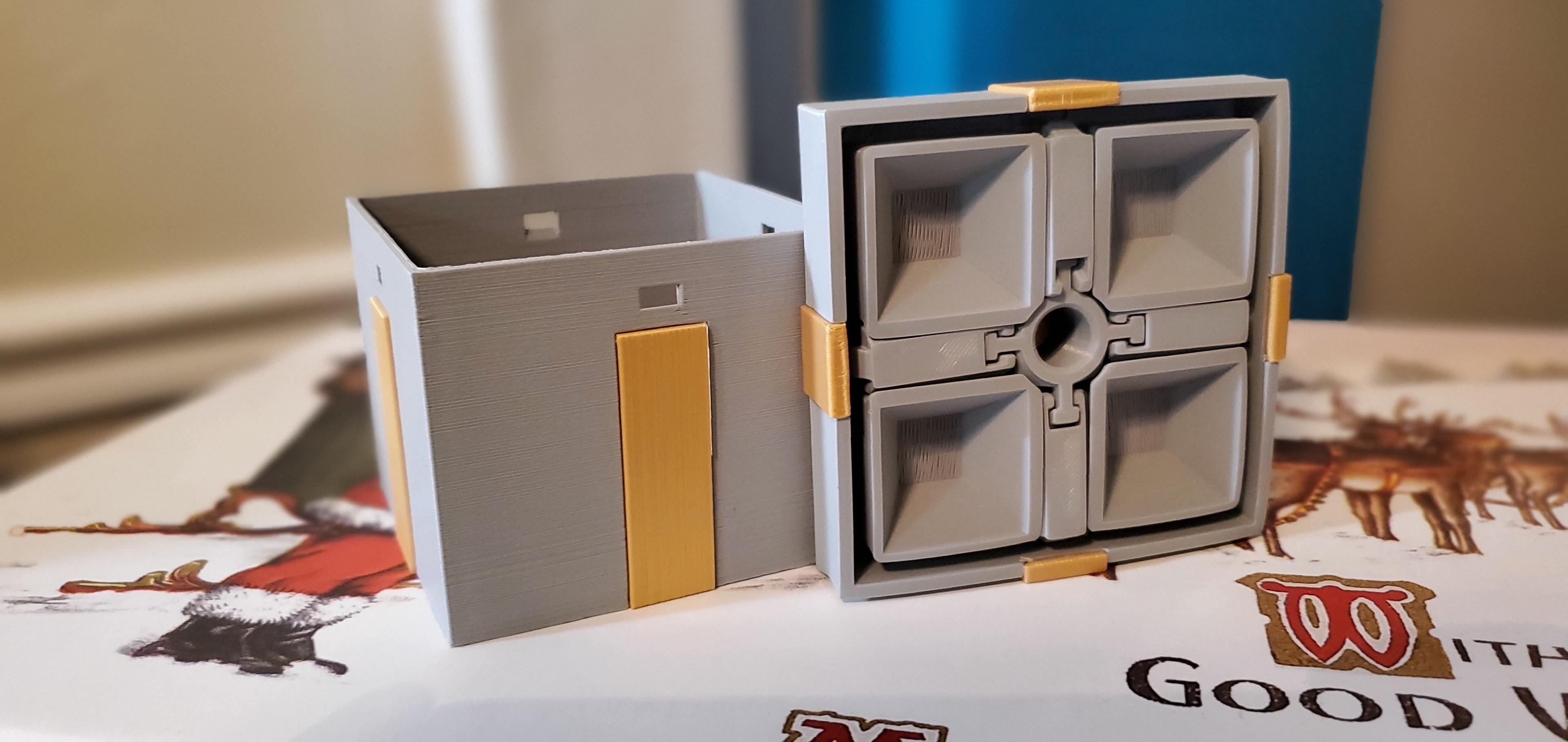Gift Box #4 - Hatchbox "Cool Gray" PLA and "True Gold" PLA - 3d model