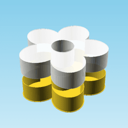 Flower004, nestable box (v2) 3d model