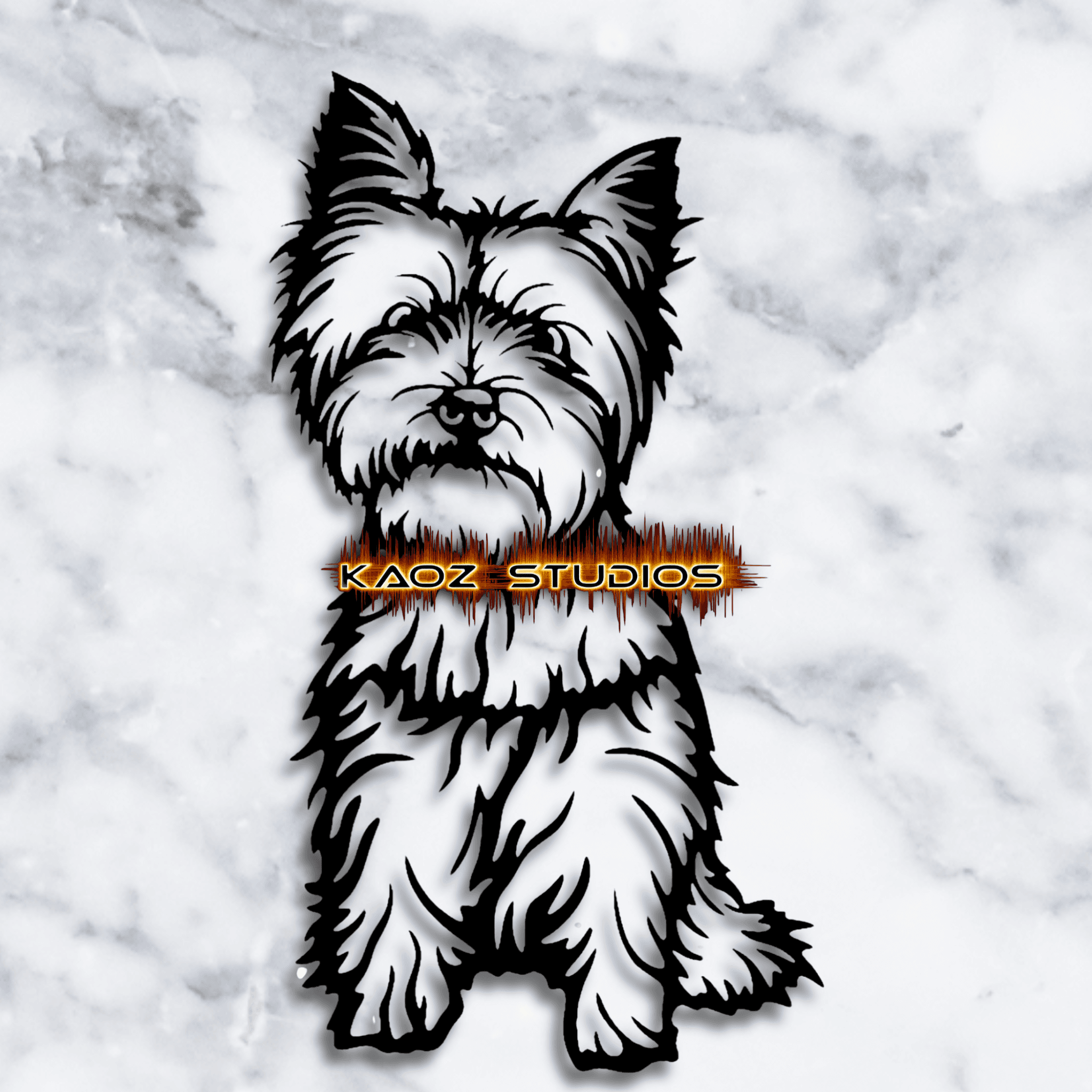 yorkie wall art yorkshire terrier wall decor 2d art 3d model