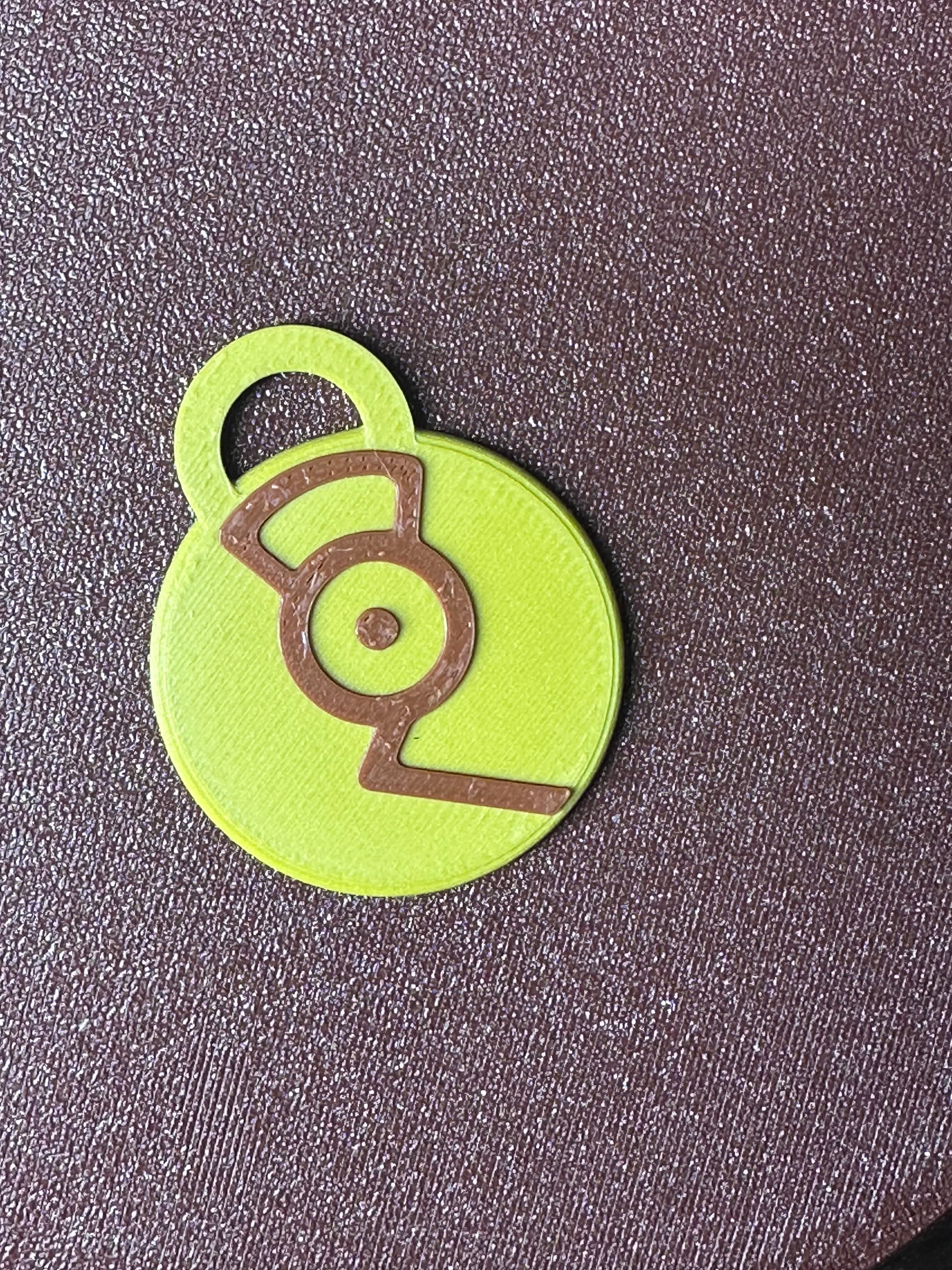 POKEMON UNOWN MMU KEYCHAIN OR BAG PULL “G” 3d model