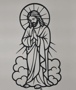 Praying Jesus Wall Art Decor.stl 3d model