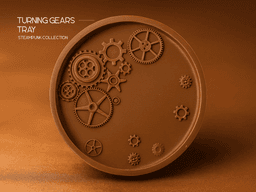 Turning Gears Tray - Steampunk Industrial Catchall 3d model