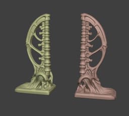 Vertebrae Bow Bookends 3d model