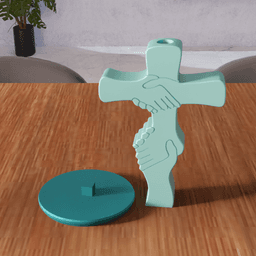 Unity Cross - Handshake Symbol Decorative Vase 3d model