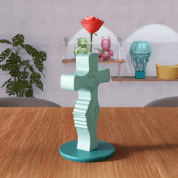 Unity Cross - Handshake Symbol Decorative Vase 3d model