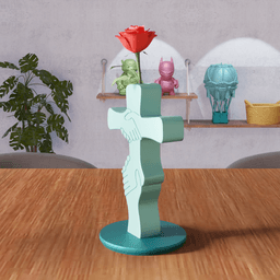 Unity Cross - Handshake Symbol Decorative Vase 3d model