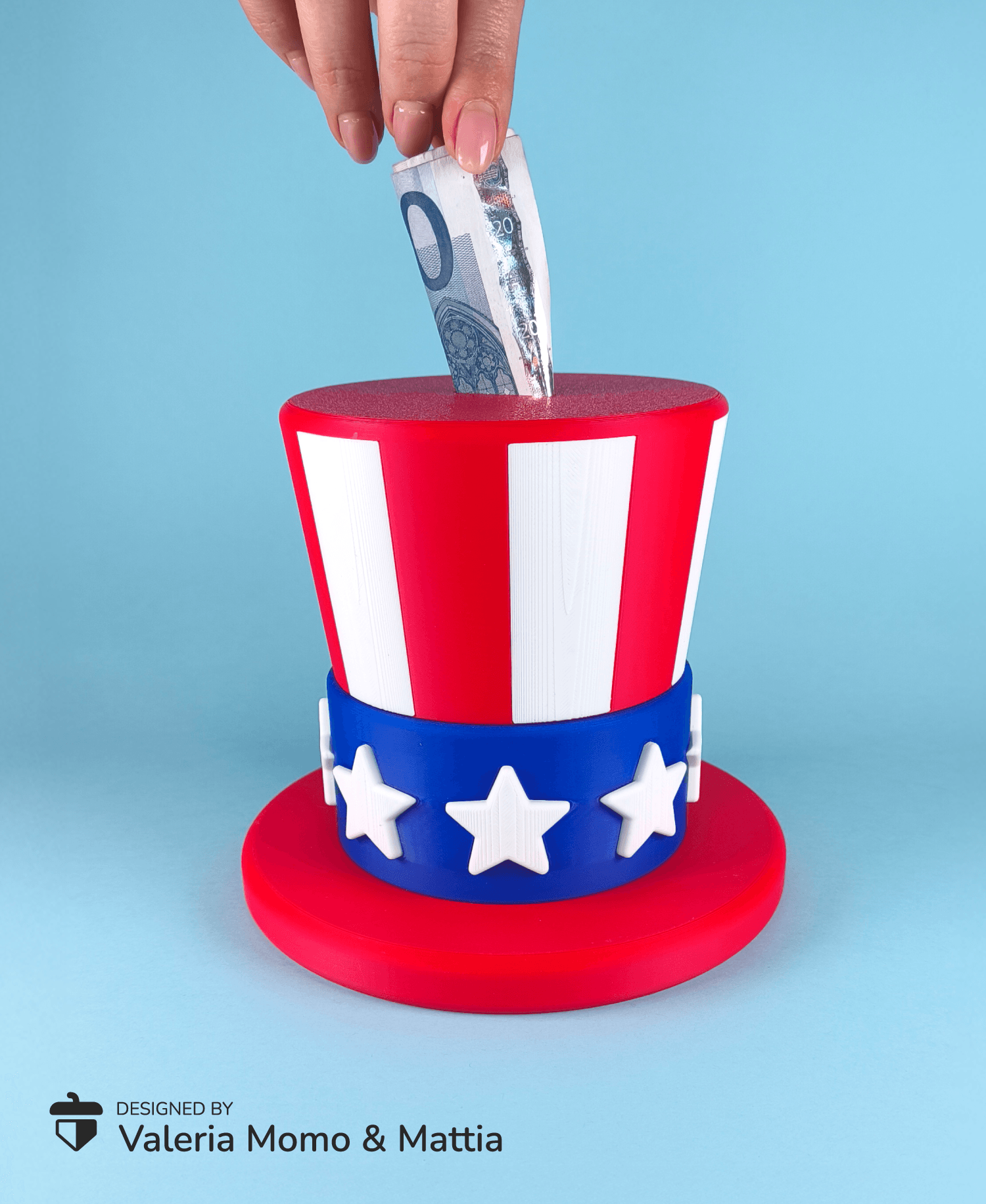 Uncle Sam Hat Container & PiggyBank, 4th July / Independence Day (2 versions) 3d model