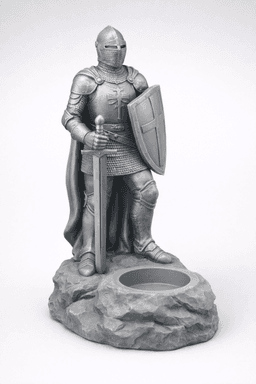 Medieval Knight Tealight Holder STL – Crusader Fantasy Candle Decor 3d model