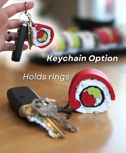 Sushi Supplements - Weekly Pill container and Keychains 3d model