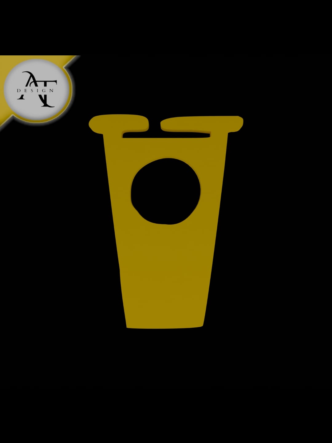 Simple Coffee Cup Symbol - 2D Art 3d model