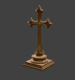 Gothic Shelf Stand Cross – Tabletop Altar Decor for Dark, Victorian & Chapel-Inspired Interiors 3d model