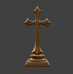 Gothic Shelf Stand Cross – Tabletop Altar Decor for Dark, Victorian & Chapel-Inspired Interiors 3d model