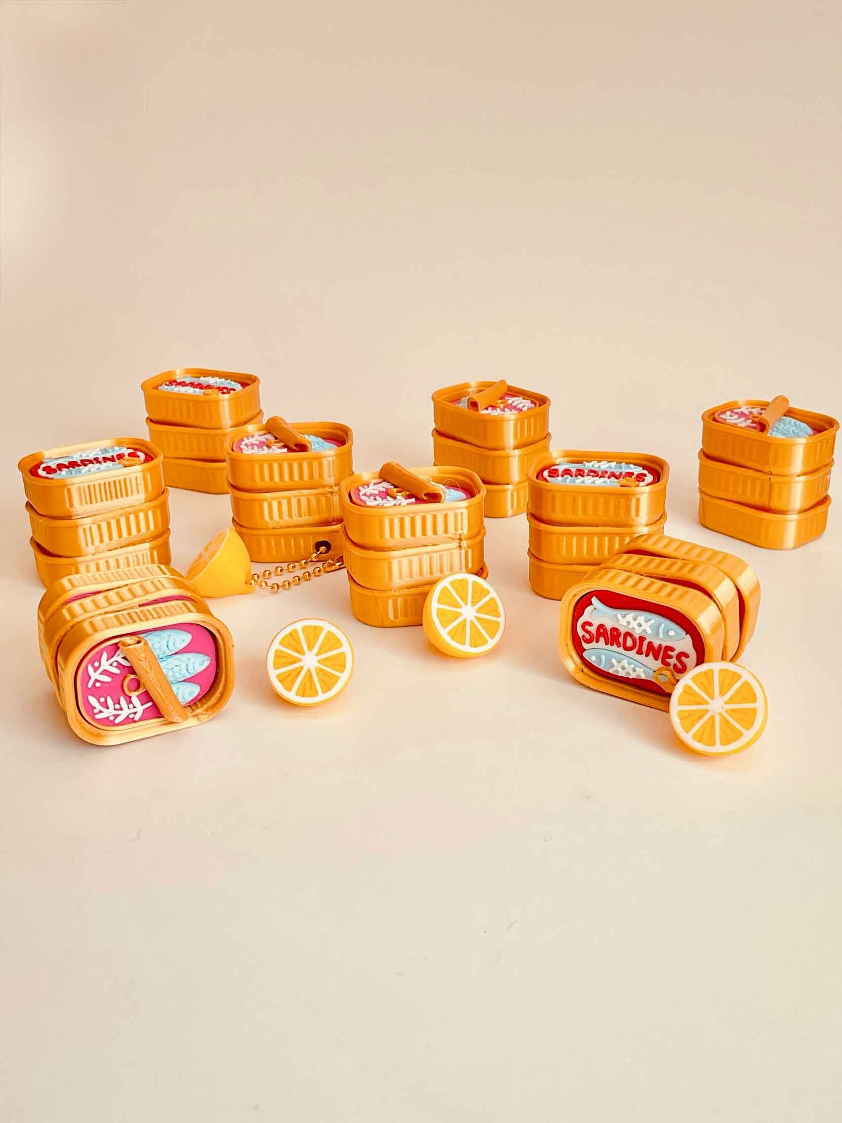 Sardine Clicker Keychain Fidget Toy Bundle 3d model