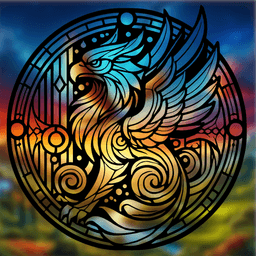 Griffin 2D stained glass art 3d model