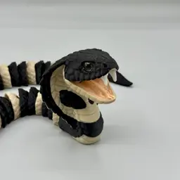 Articulated King Cobra snake | Pre-Painted + Optional 8mm Glass Eye Version 3d model