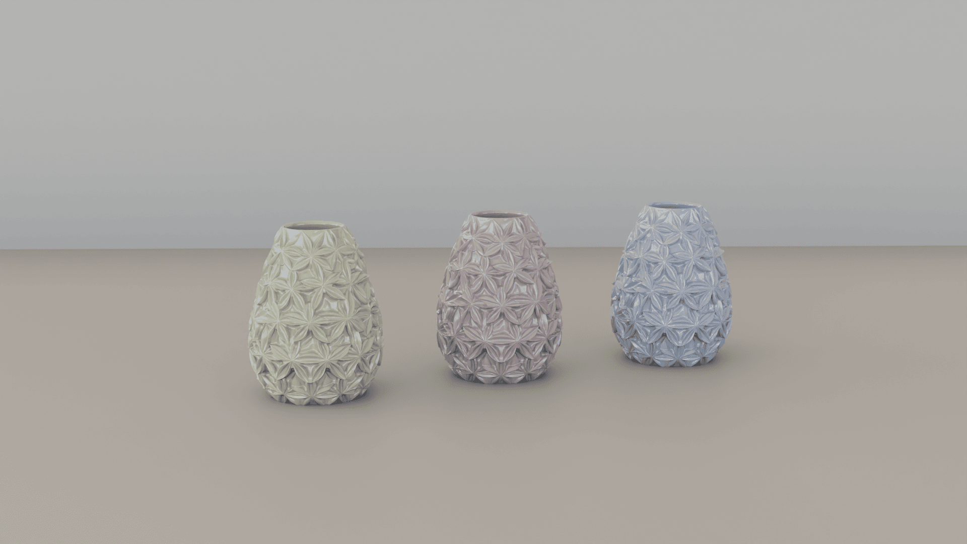 Star stellate flower Petal Vase 3d model