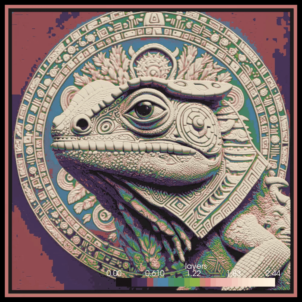Iguana Painting 3d model