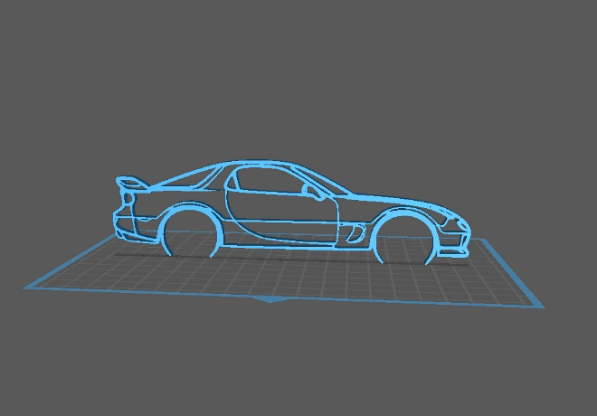 Mazda - FD RX-7 Wall Art 3d model