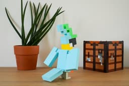 Cyan parrot Minecraft 3d model