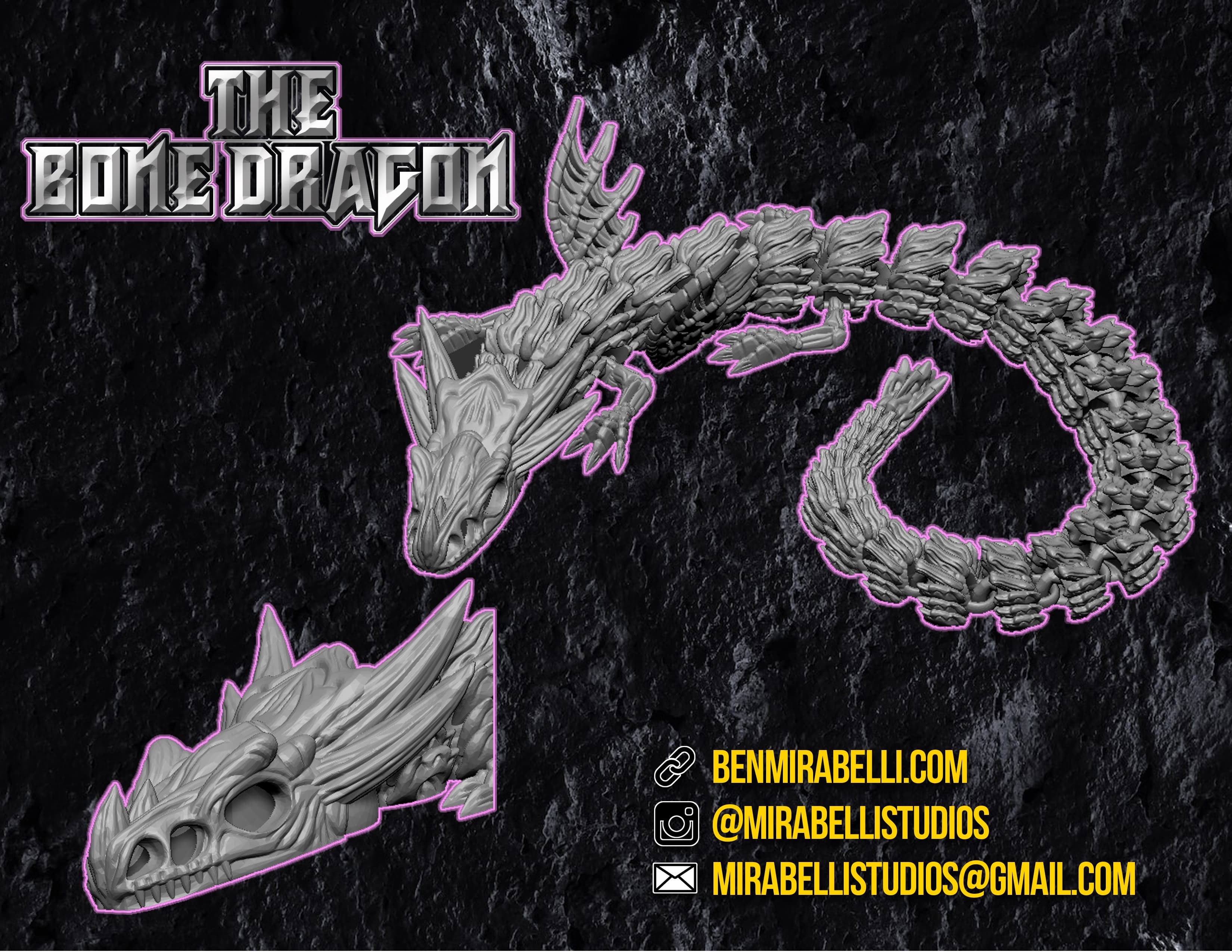 Articulated Bone Dragon 3d model