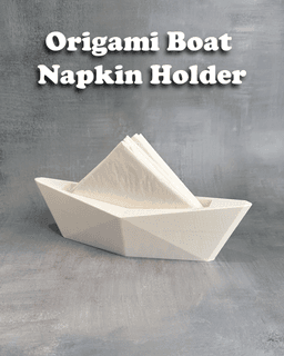 Origami Boat Napkin Holder 3d model