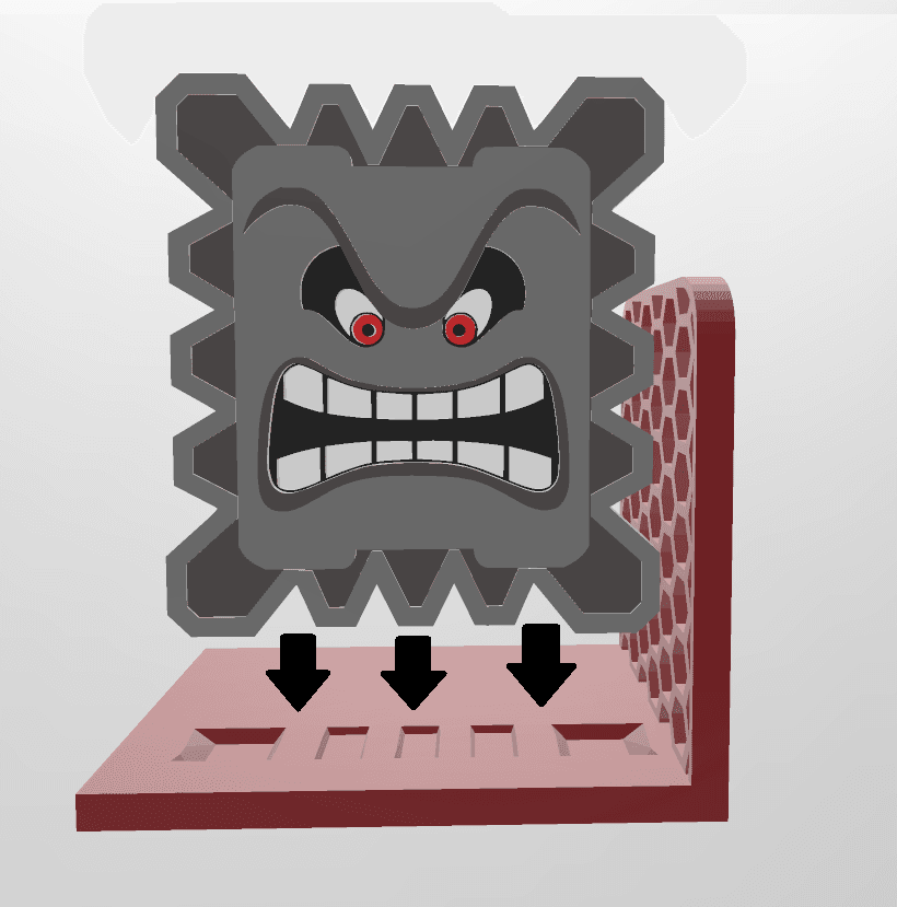 Bookend Hanging Thwomp (Super Mario Bros) 3d model