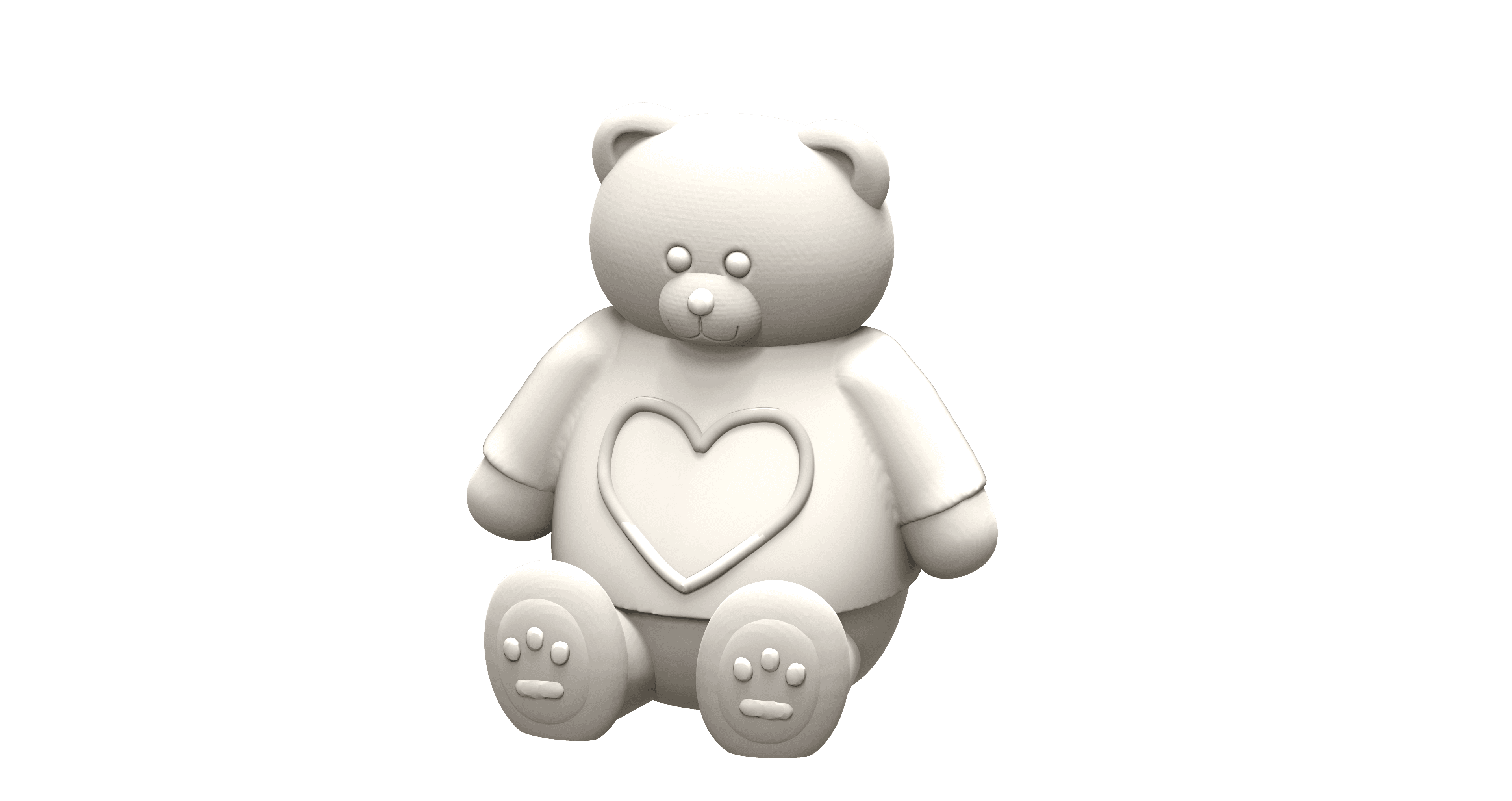 Bear for valentine - Heart t-shirt 3d model