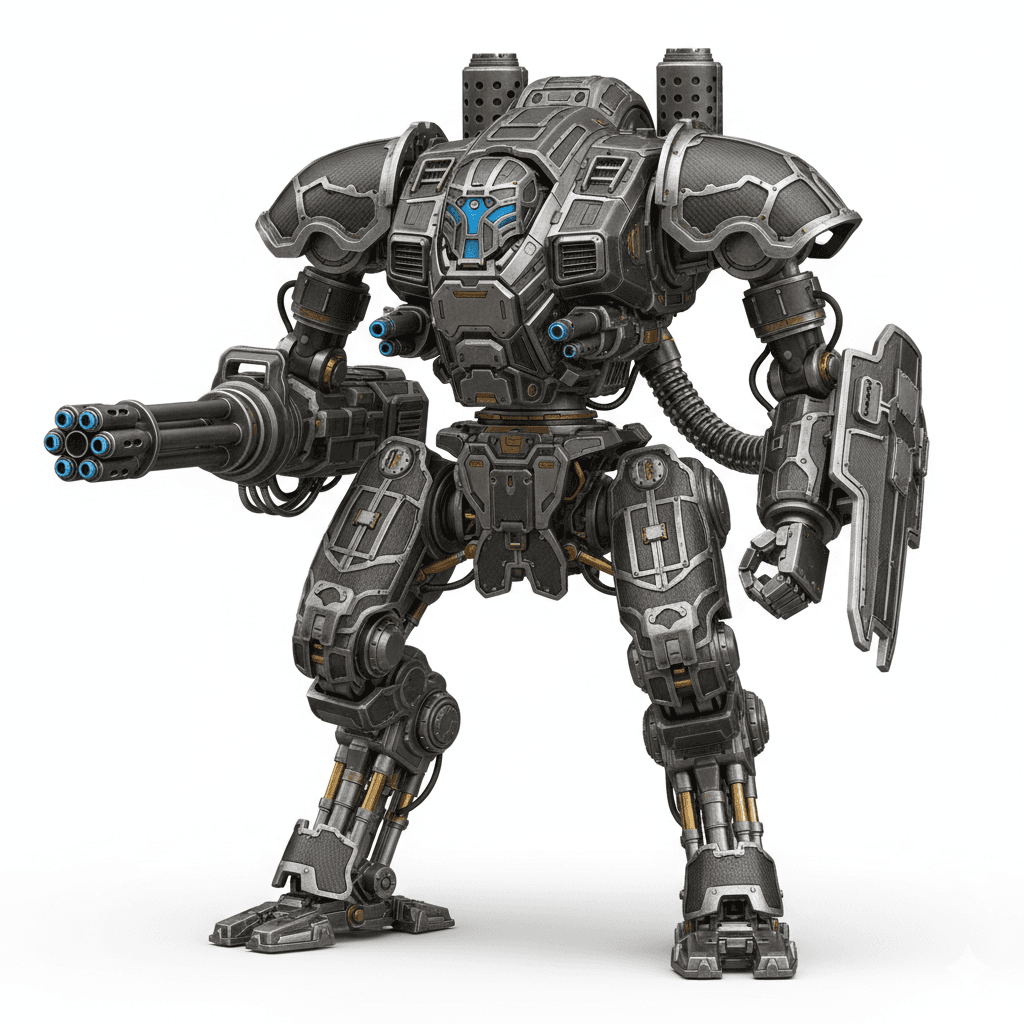 Military Mechs : Heavy Gatling Battle Mech 3d model