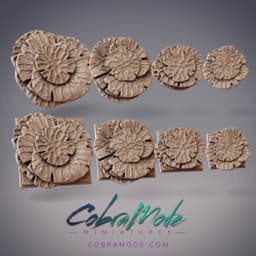 Layered Mushroom Base Pack (8pcs) - Round and Square Versions 3d model