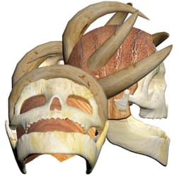 Savage Skull & Horn Head and Shoulder Armor – Fantasy STL Accessory Set 3d model