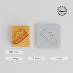5-Piece Running & Fitness Shoe Stamp Tile Set, 20-40mm, Perfect for Clay, Cookies & Fondant PRODUCT_1496 3d model