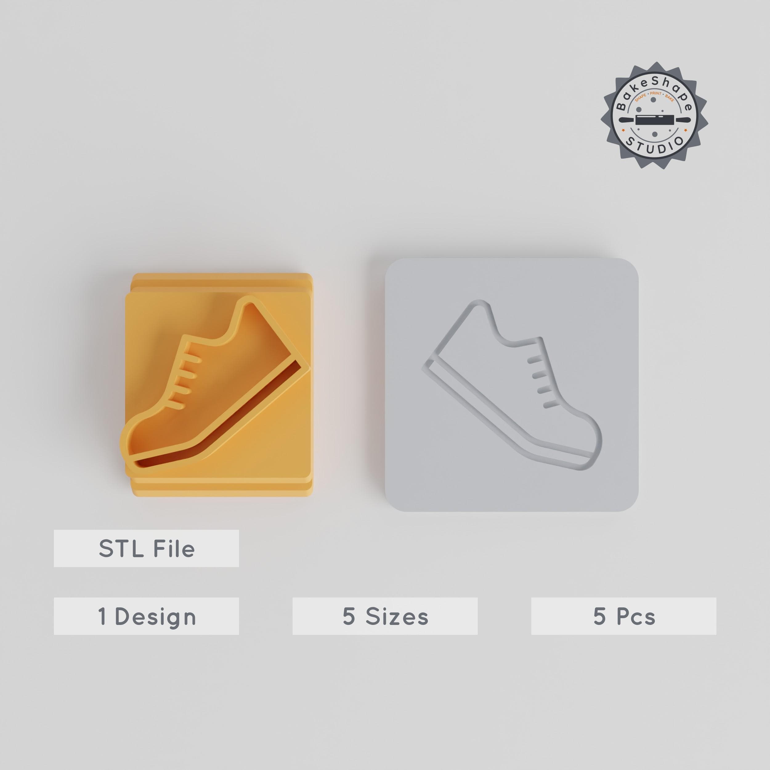 5-Piece Running & Fitness Shoe Stamp Tile Set, 20-40mm, Perfect for Clay, Cookies & Fondant PRODUCT_1496 3d model