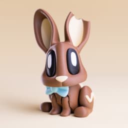 Blob Chocolate Bunny - Articulated Flexi Art Toy and Magnetic Egg 3d model