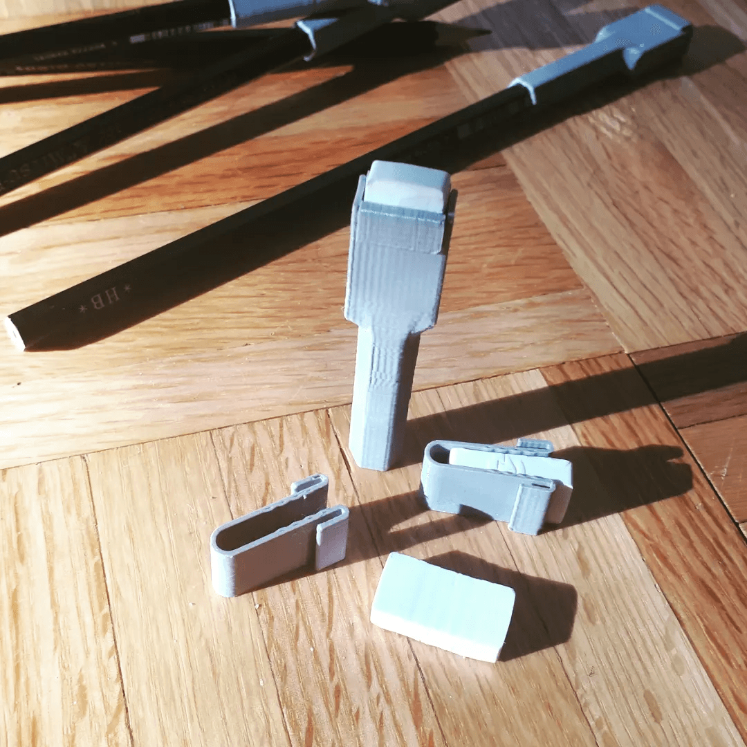 Adjustable Eraser Holder 3d model